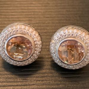 COPY - David Yurman diamond and morganite earrings